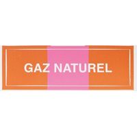 Etichetta autoadesiva 100x30 "Gas naturale" ocra/bianco/rosa