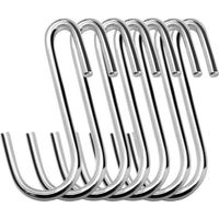 Lot de 20 crochets de suspension en S robustes de 6 cm en forme de S pour cuisine, salle de bain, chambre à coucher et bureau (lot de 20, petits, argent)