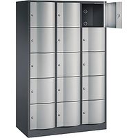 Armario de 5 compartimentos Resisto 3 secciones gris negruzco