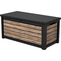 Keter – Coffre de jardin 630L – Résine avec technologie DecoCoat™ – Résistant aux intempéries – Capacité 350kg – Siège d'appoint pour 2 adultes