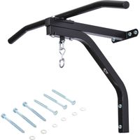 HOMCOM Support sac de boxe fixation sac de frappe barre de traction intégrée charge max. 130 Kg acier noir