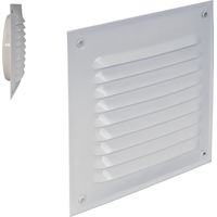 optimAIRo N31071 Außengitter Lüftungsgitter Belüftungsgitter Abluftgitter geräuscharm Aluminium pulverbeschichtet 175x80mm mit Fliegennetz energieeffizient NW 125