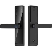 1 Serrure numérique avec empreinte digitale, mot de passe et carte, panneau 27x6,5cm, pour porte 30-100mm, intérieur bureau