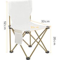 FENOPLASTICABeige Outdoor Foldable Chair Camping Chair with Side Pocket Picnic Oxford Cloth Chairs Portable Beach Fishing Chairs Outdoor Chair