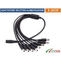 SPLITTER SDOPPIATORE ALIMENTAZIONE DC5.5MM CAVO Y 8 USCITE 1 INGRESSO
