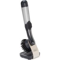 SinkTech™ spazzola con dispenser Joseph Joseph SinkTech™, utensile da cucina, pulizia efficace, setole robuste, raschietto, supporto in acciaio con gocciolatoio - trasparente
