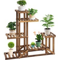 Scaffale Porta Piante Asimmetrico a 6 Livelli per Giardino e Casa , 98x28x96.5cm