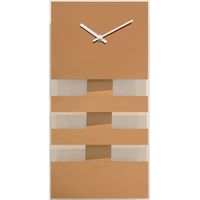 NeXtime Bold Stripes Clock de Wall, Glass, Copper, 38cm x 19cm
