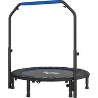 Cama Elástica Plissée Ø114 cm avec Mangue Ajustable Acier Entraînement Jambes Corps Bleu Noir