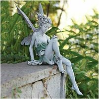 Statua di fata seduta, ornamento da giardino in resina, artigianato, decorazione per giardini, regalo perfetto per feste/compleanni ()