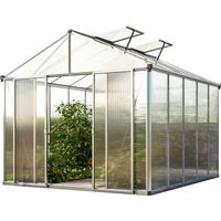 GFP Gewächshaus RUBIN 5 aus Alu 262x320 cm, starke 10 mm Doppelstegplatten formstabil und witterungsbeständig