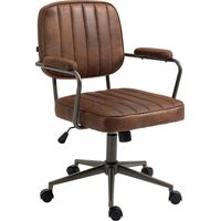 CLP – Fauteuil de bureau rétro Natrona – Similicuir – Hauteur d'assise réglable 47-57 cm – Capacité 125 kg – Design chic et robuste