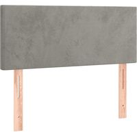 Tête de lit accessoire couchage chambre à coucher meuble à LED 80 x 5 x 78/88 cm tissu velours gris clair TDL0201268