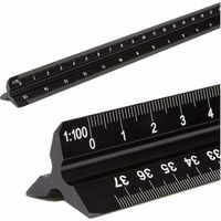 Righello triangolare in alluminio per architetti, metrico 1:20, 1:25, 1:50, 1:75, 1:100, 1:125, standard circa 30,5 cm, per architetti, studenti, disegnatori e ingegneri, nero
