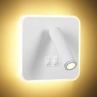 Lampada da parete a led moderna da 8W Lampada da lettura a parete con interruttore Girevole a 350° Faretto da parete a led da 3W Lampada da parete per interni, bianco 3000K