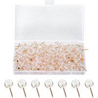 Pack of 100 Transparent Wall Tack, Stainless Steel and Durable Plastic, Perfect for Bulletin Board and Soft Walls