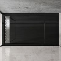 doporro Piatto Doccia 80x90x5cm Xetro04 in Acrilico, Forma: Rettangolare, Nero