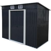Casetta in Metallo 238x131 cm Rimessa Attrezzi con Tetto Monofalda