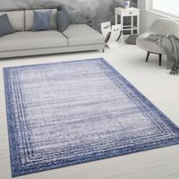 Paco Home Alfombra Salón Pelo Corto Moderno Diseño Vintage Abstracto 60x100 cm, Azul