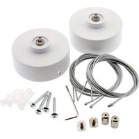Kit doble suspensión redondo blanco, Ø75mm