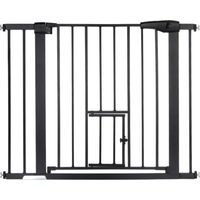 Barrière de sécurité enfant extensible Barrière d'escalier fermeture facile avec petite porte H.76 x l.75 - 103 cm noir Jmax