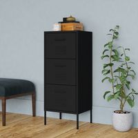 vidaXL Storage Cabinet Black 42,5x35x101,5 cm Steel