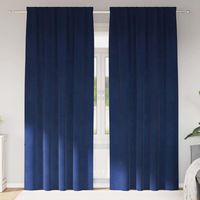 vidaXL Rideaux 2 pc Bleu foncé 140 x 225 cm Velours