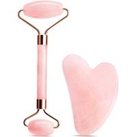 Rouleau de jade et pierre Gua Sha pour massage du visage : atténue les rides, améliore l’absorption des produits et raffermit la peau. – Crezuo