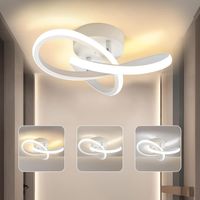Plafonnier LED minimaliste pour chambres, escaliers, balcons et entrées - Blanc trilobé, tricolore et changeant de couleur