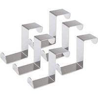 Set mit 6 Metallhaken in Z-Form aus Edelstahl für Schlüssel, Schals, Taschen, Küche, Schlafzimmer, Kleiderschrank, Schublade usw.