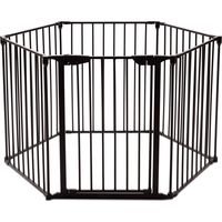 Costway – Barrière de sécurité pliable pour cheminée – Pare-feu en métal noir 380x75cm – Verrou de sécurité intégré – Protection enfants et animaux