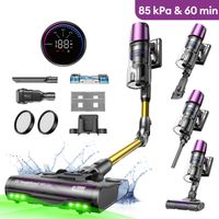 Ultenic Aspirateur balai UW20 MOPPER, 85KPA/60mins, Dual Greeneye, Grand réservoir de 1.5L, Aspiration et Lavage 2-en-1