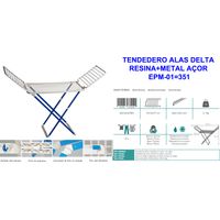SONECOL Tendedero Alas Delta fabricado en resina y metal color blanco y azul