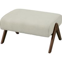 Reposapiés Taburete Bajo avec Asiato Acolchado Patas Madera Beige 69x47x36 cm