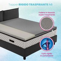 Topper ancora più rigido, correttore materasso ORTOPEDICO H6 cm, tessuto traspirante e sfoderabile - AIR CAUCCIU 160x200 cm