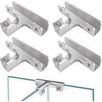 JSSEVN 4 Stück 13,5 mm Glasklemmen aus Aluminiumlegierung, verstellbare Glasklemmen, für 11–12 mm dickes Glas, T-förmig