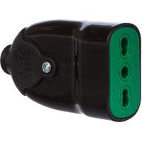 Presa smontabile P17/11 bipasso italiana 2P+T 16A mod. Bicò corpo nero Fanton 81001