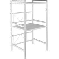 Soporte Extensible para Horno de Microondas, Soporte Microondas, Multifuncional Organizador Estanteria Cocina 2 niveles, Blanco