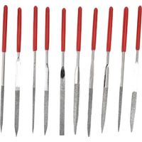 10 Stück assortierte Mini-Diamant-Nadelhülsen mit 2x100 mm Stangen, vielseitiges Diamant-Schleifset aus Metall für Juweliere, Glas-, Holz- und Modellbauarbeiten