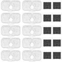 Packung mit 10 Filterkartuschen für Katzenbrunnen, geräuschloses Filtersystem mit integrierten Schwämmen