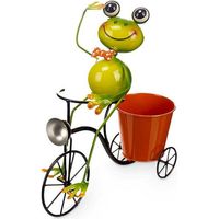 Macetero Ibergarden 324-26939A Amarillo Rojo Verde Metal Bicicleta Rana 31,5 x 32 x 17 cm