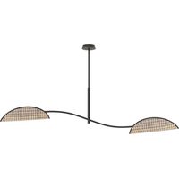 Plafoniera Moderna Ares Acciaio Nero 2 Luci E14 Ip20