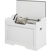 Panca Contenitore da 103L Multifunzione in Legno con Cuscino in Tessuto, 75x40x56cm, Bianco