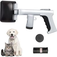 Dog Poop Scoop, Poop Grabber with Cat Poop Bag, Portable Poop Scoop Trash Can for Dogs and Cats Indoor Outdoor Dog Pooper Scooper (Black)