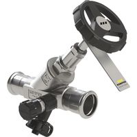 Kemper Niro Freistrom-Absperrventil mit Entleerventil, Mapress DN 25/28, PN 16, Edelstahl, Figur 073 01