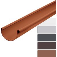 INEFA Dachrinne Kunststoff halbrund 200cm Regenrinnen PVC, einfache Steckmontage, Made in Germany - NW150 / 150mm, 1 Stück Braun