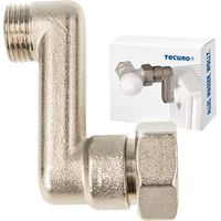 tecuro Heizkörper S-Anschluss - 50 mm Höhenausgleich 1/2 AG x 3/4 ÜWM, Messing vernickelt