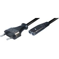 Power cable euro plug - double slot jack, 1,5 m