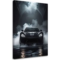 Cuadro sobre Lienzo, Coche deportivo negro, 20x30