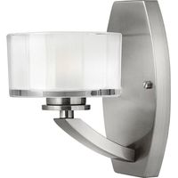Elstead Meridian - 1 Licht Wandleuchte gebürstet Nickel Glasschirm, G9